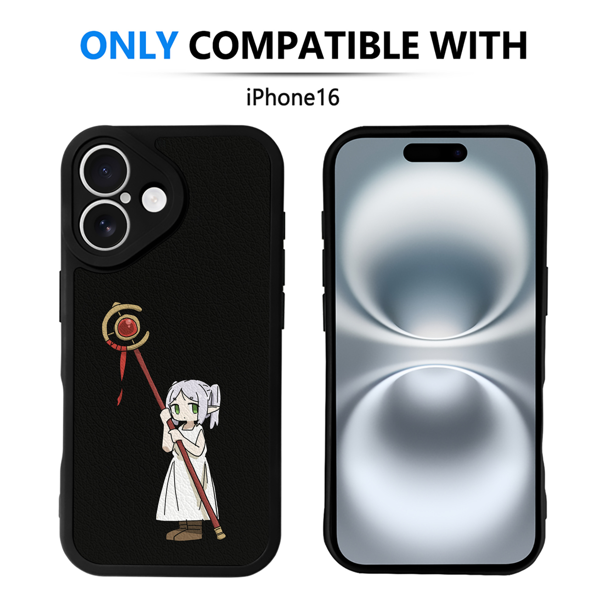 （画像用） 葬送のフリーレン Frieren 【iPhone 16シリーズ対応】シリコンスマホケース（レザー調） 材質：シリコン